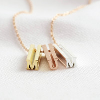 Personalised Initial Shape Bar Necklace
