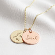 Personalised Mixed Metal Double Disc Charm Necklace