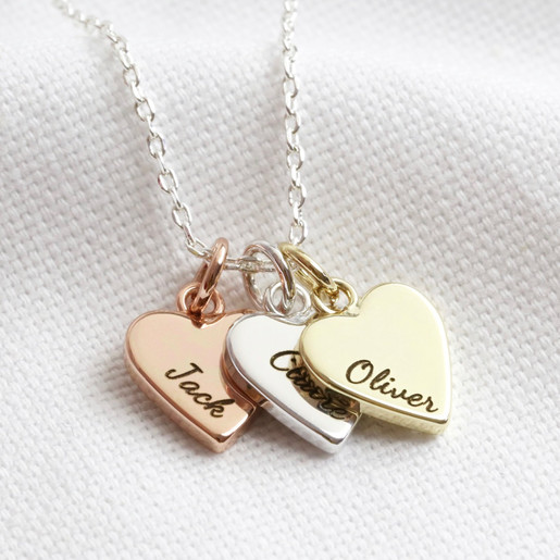 Personalised Family Names Heart Charm Necklace | Lisa Angel