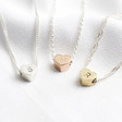Lisa Angel Hand-Stamped Personalised Mixed Sterling Silver Heart Bead Necklace