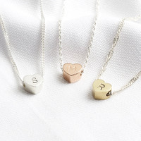 Personalised Mixed Sterling Silver Single Heart Bead Necklace