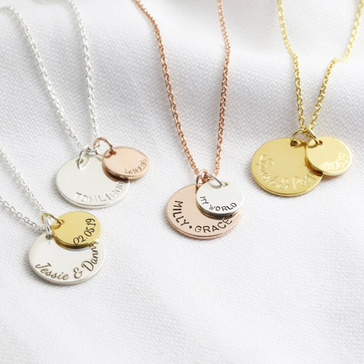 Personalised Vermeil Double Disc Charm 
