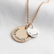 Lisa Angel Mixed Metal Personalised Sterling Silver Double Disc Pendant Necklace