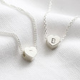 Lisa Angel Hand-Stamped Personalised Sterling Silver Heart Bead Necklace
