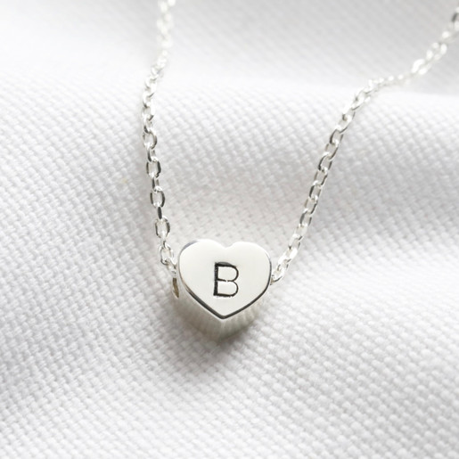 Lisa Angel Ladies' Personalised Sterling Silver Heart Bead Necklace