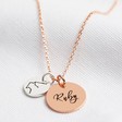 Personalised Rose Gold & Silver Constellation Double Disc Charm Necklace