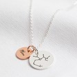 Personalised Silver & Rose Gold onstellation Double Disc Charm Necklace