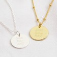 Back of Personalised Engraved Place Disc Necklace