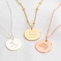 Personalised Engraved Place Disc Necklace