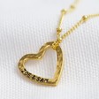 Personalised Gold Sterling Silver Hammered Heart Outline Necklace
