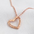Personalised Rose Gold Sterling Silver Hammered Heart Outline Necklace