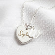 Personalised Silver Heart and Initial Charm Necklace