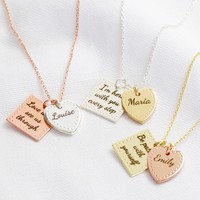 Personalised Meaningful Words Dotted Charm Necklace