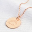 Lisa Angel Rose Gold Personalised Rainbow Disc Charm Necklace