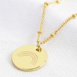 Lisa Angel Gold Personalised Rainbow Disc Charm Necklace