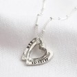 Ladies' Personalised Sterling Silver Hammered Interlocking Hearts Necklace