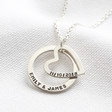 Personalised Sterling Silver Hearts and Hoops Necklace
