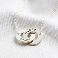 Personalised Sterling Silver Interlocking Name Necklace