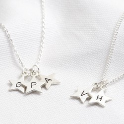 Personalised Sterling Silver Star Charms Necklace
