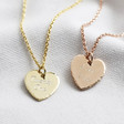 Lisa Angel Ladies' Personalised Vermeil Hammered Heart Necklace
