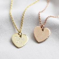 Personalised Gold Sterling Silver Hammered Heart Necklace