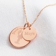 Lisa Angel Rose Gold Personalised 'You're My Lobster' Double Disc Necklace