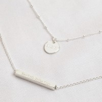 Personalised Sterling Silver Layered Pendant Necklaces