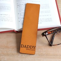 Personalised Leather 'Daddy Since' Bookmark
