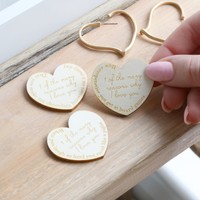 Set of 3 'Reasons Why I Love You' Wooden Heart Tokens