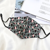 Child's Adjustable Pink Leopard Print Fabric Face Mask