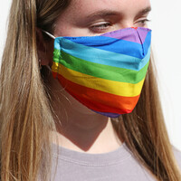 Adjustable Rainbow Fabric Face Mask with Filters