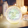 Unisex Personalised Large LED Iridescent Glitter Light Globe