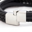 Magnetic Clasp on Men's Personalised Layered Leather Straps Bracelet