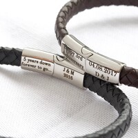 Men's Personalised Anniversary Woven Bracelet