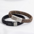 Lisa Angel Men's Personalised Antiqued Woven Leather Bracelet