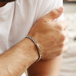 Men's Slim Monochrome Woven Leather Bracelet