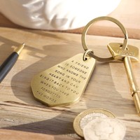 'A Friend is Someone' Antiqued Brass Keyring