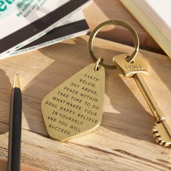'Believe in Yourself' Antiqued Brass Keyring