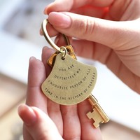 'Favourite Person' Antiqued Brass Keyring