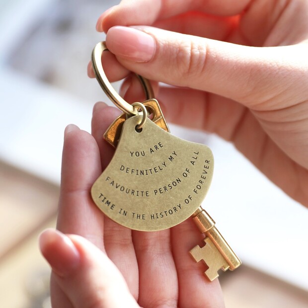 'Favourite Person' Antiqued Brass Keyring 'Favourite Person' Antiqued Brass Keyring