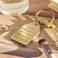 'Nana' Antiqued Brass Keyring
