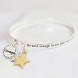 Lisa Angel Silver Personalised 'Be Brave' Meaningful Word Bangle