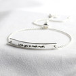 Lisa Angel Ladies' Silver Personalised 'Handwriting' Box Chain and Curved Bar Bracelet