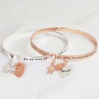 Personalised 'Daughter' Meaningful Word Bangle