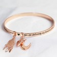 Lisa Angel Rose Gold Personalised 'Favourite Person' Meaningful Word Bangle
