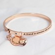 Lisa Angel Rose Gold Personalised 'Friend' Meaningful Word Bangle