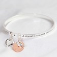 Lisa Angel Silver Personalised 'Friend' Meaningful Word Bangle