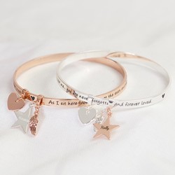Personalised 'Never Forgotten' Meaningful Word Bangle