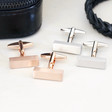 Lisa Angel Rose Gold and Silver Brushed Bar Cufflinks