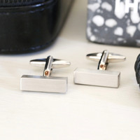 Silver Brushed Bar Cufflinks